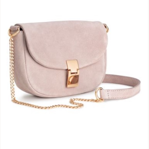 Suede shoulder bag Blush Pink - Picture 2 of 7